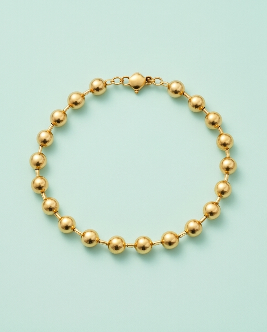 Pulsera Personalizable Bolitas Dorado