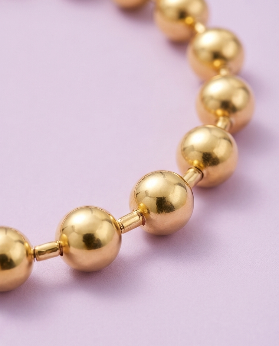 Pulsera Personalizable Bolitas Dorado