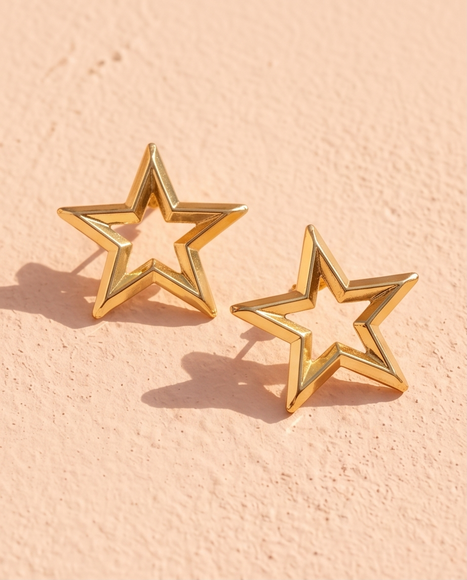 Pendiente Estrella Dorado