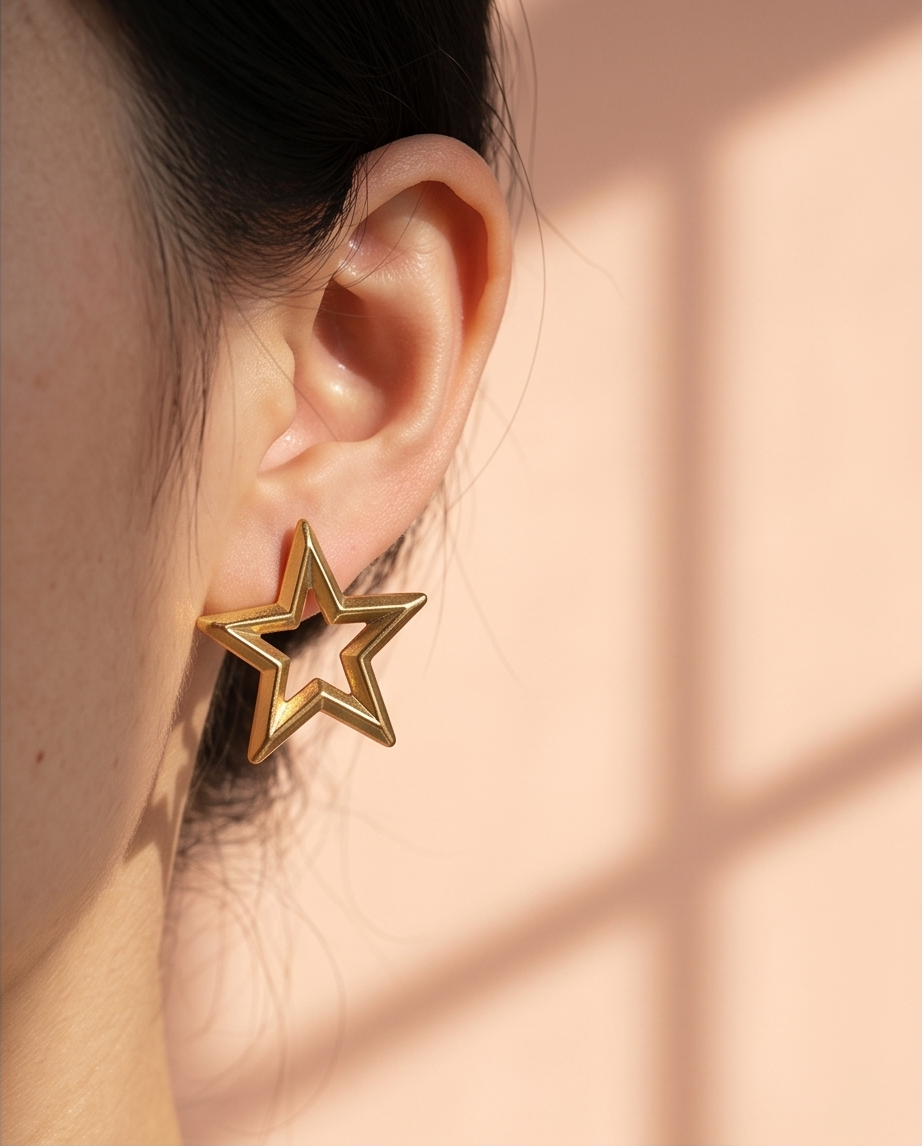 Pendiente Estrella Dorado