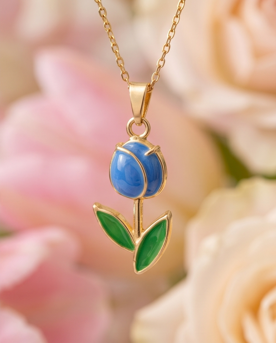 Collar Tulipán Azul