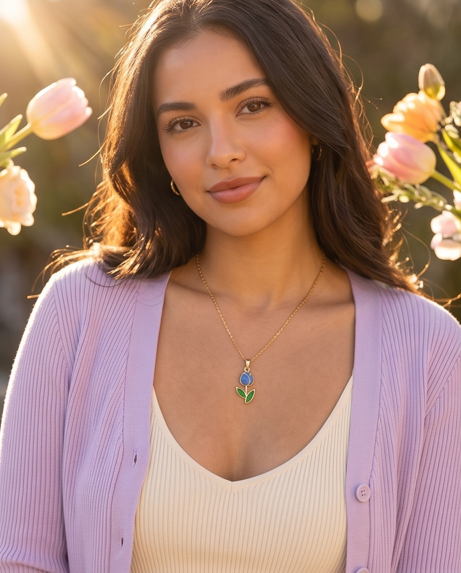 Collar Tulipán Azul