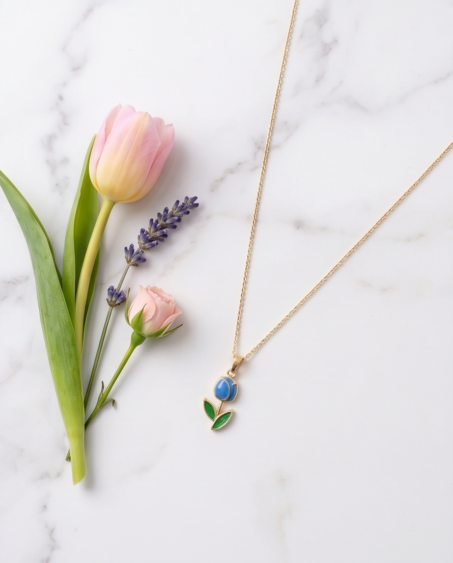 Collar Tulipán Azul