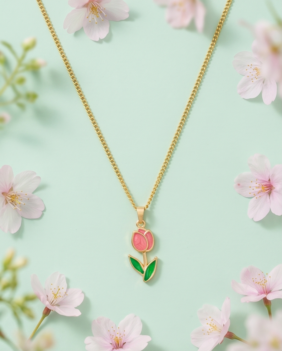 Collar Tulipán Coral