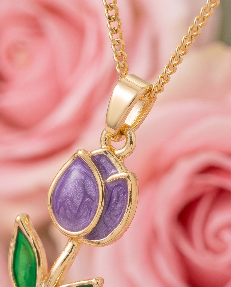 Collar Tulipán Morado