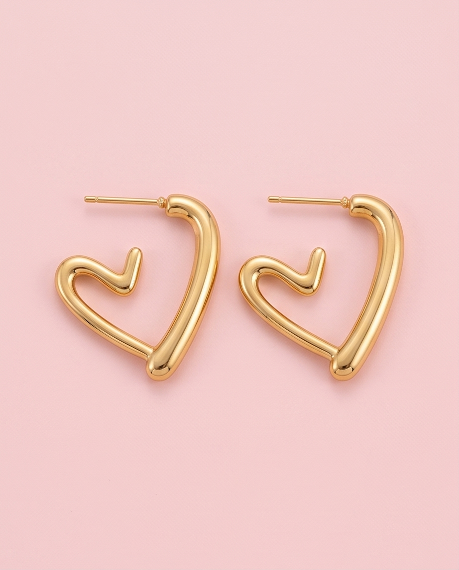 Pendiente Corazón Dorado