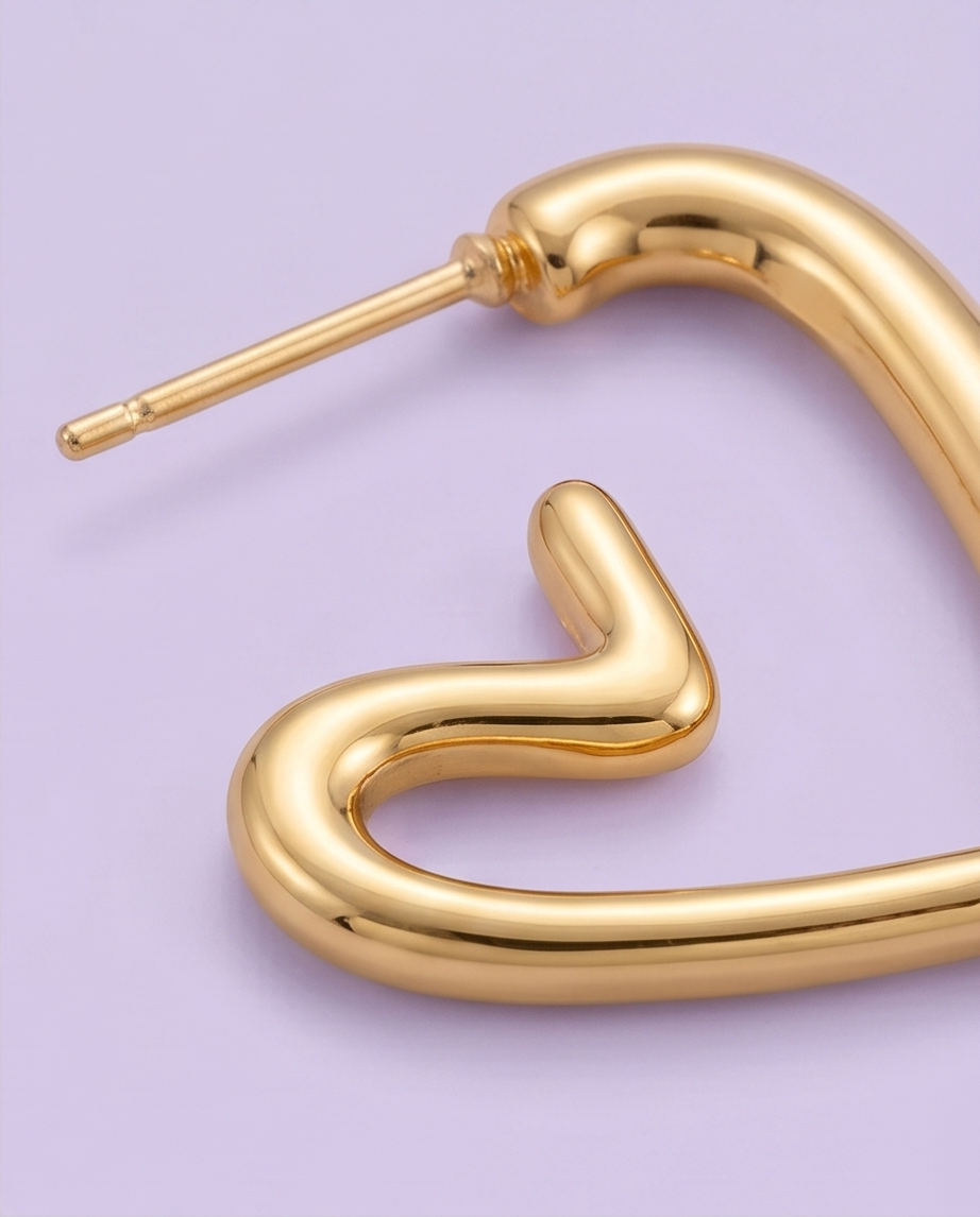 Pendiente Corazón Dorado