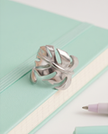 Anillo Hoja Plateado