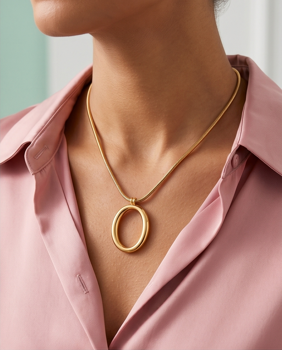 Collar Ovalado Dorado