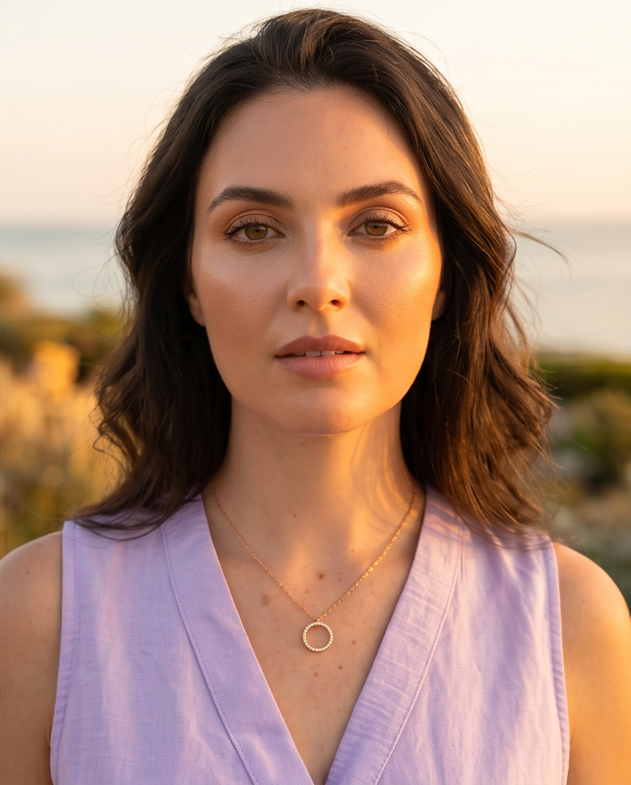 Collar Círculo Brillantes Dorado