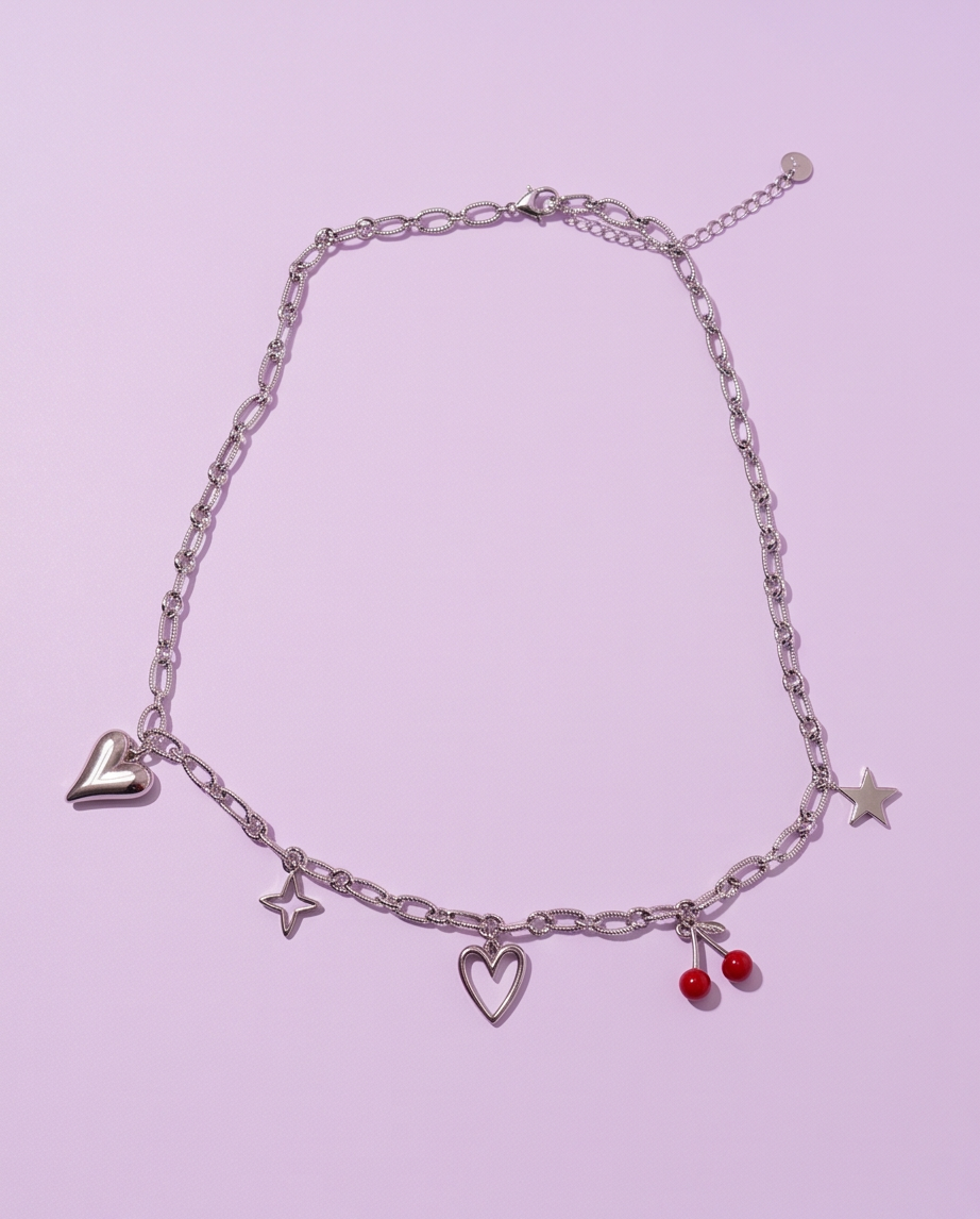 Collar Charms Variados Plateado